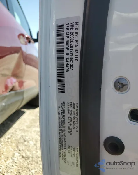 2023 Dodge Challenger R/T z USA, uszkodzony, nr VIN 2C3CDZBT2PH621327